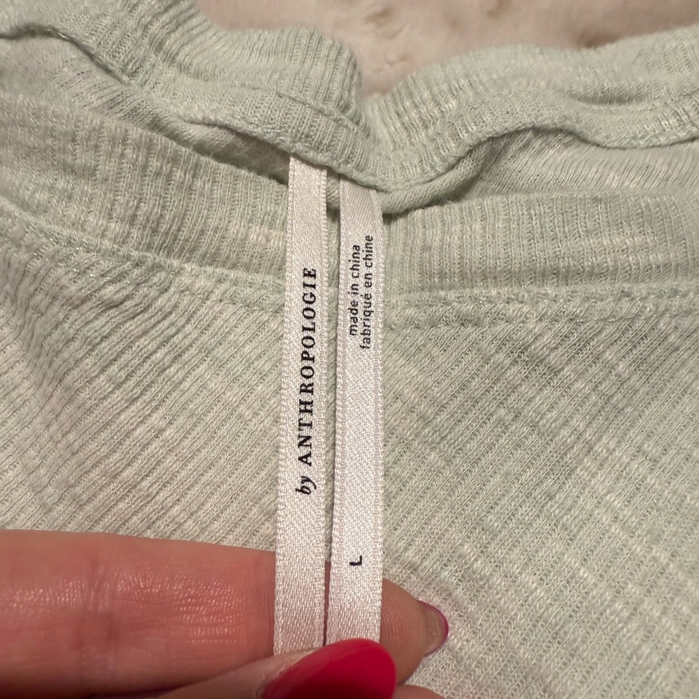 Anthropologie Light Green Long Sleeve Tee